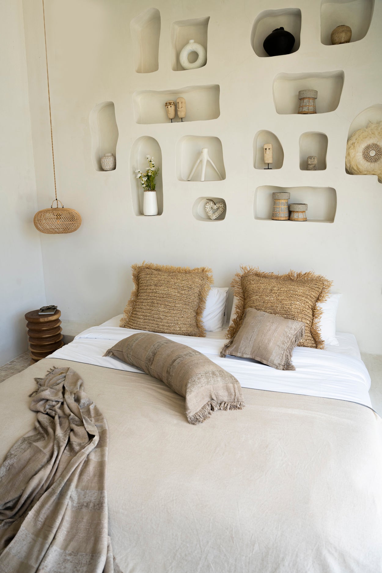 Bazar Bizar De Raffia Kussenhoes - Vierkant - Naturel - 60x60