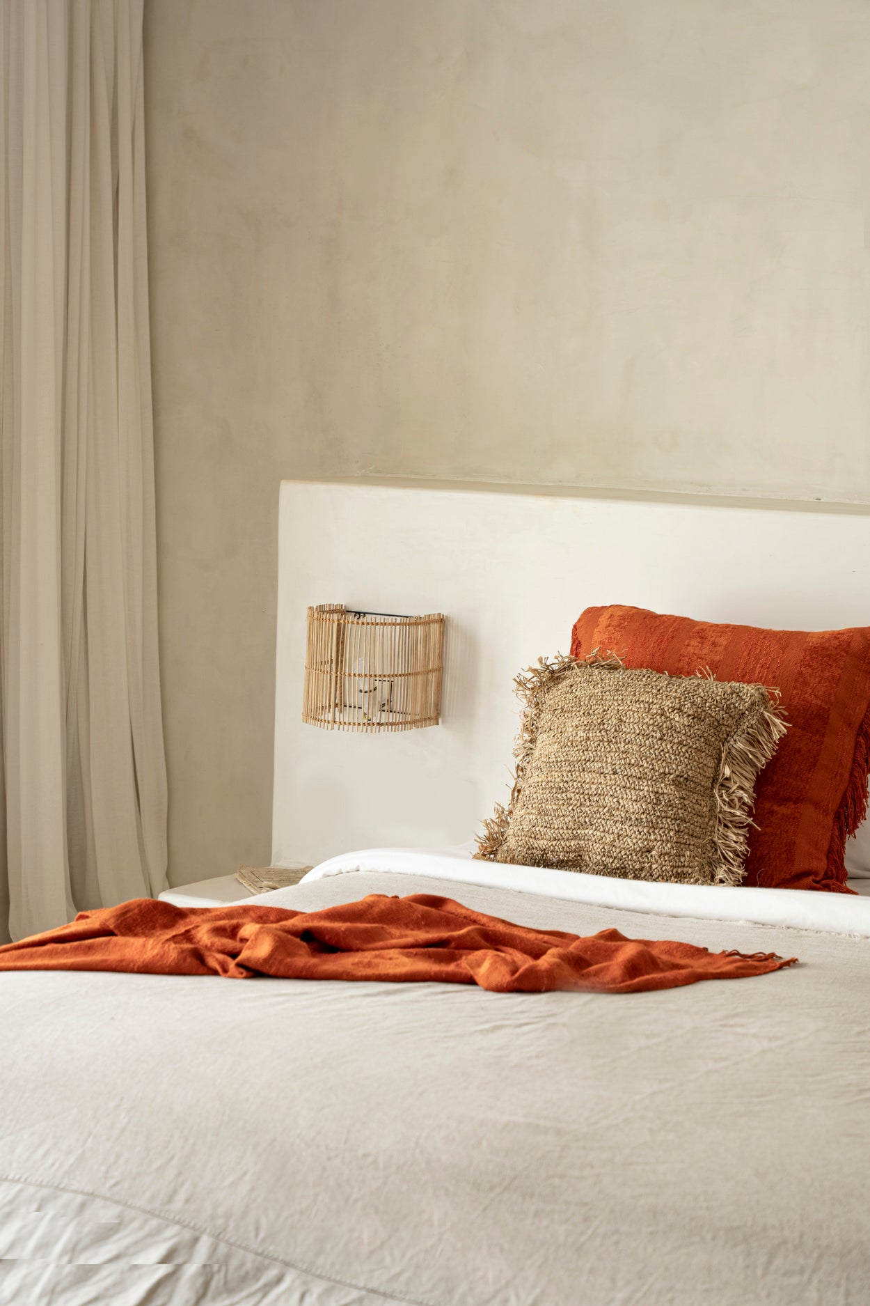 Bazar Bizar Raffia Kussenhoes - Vierkant - Naturel - 40x40