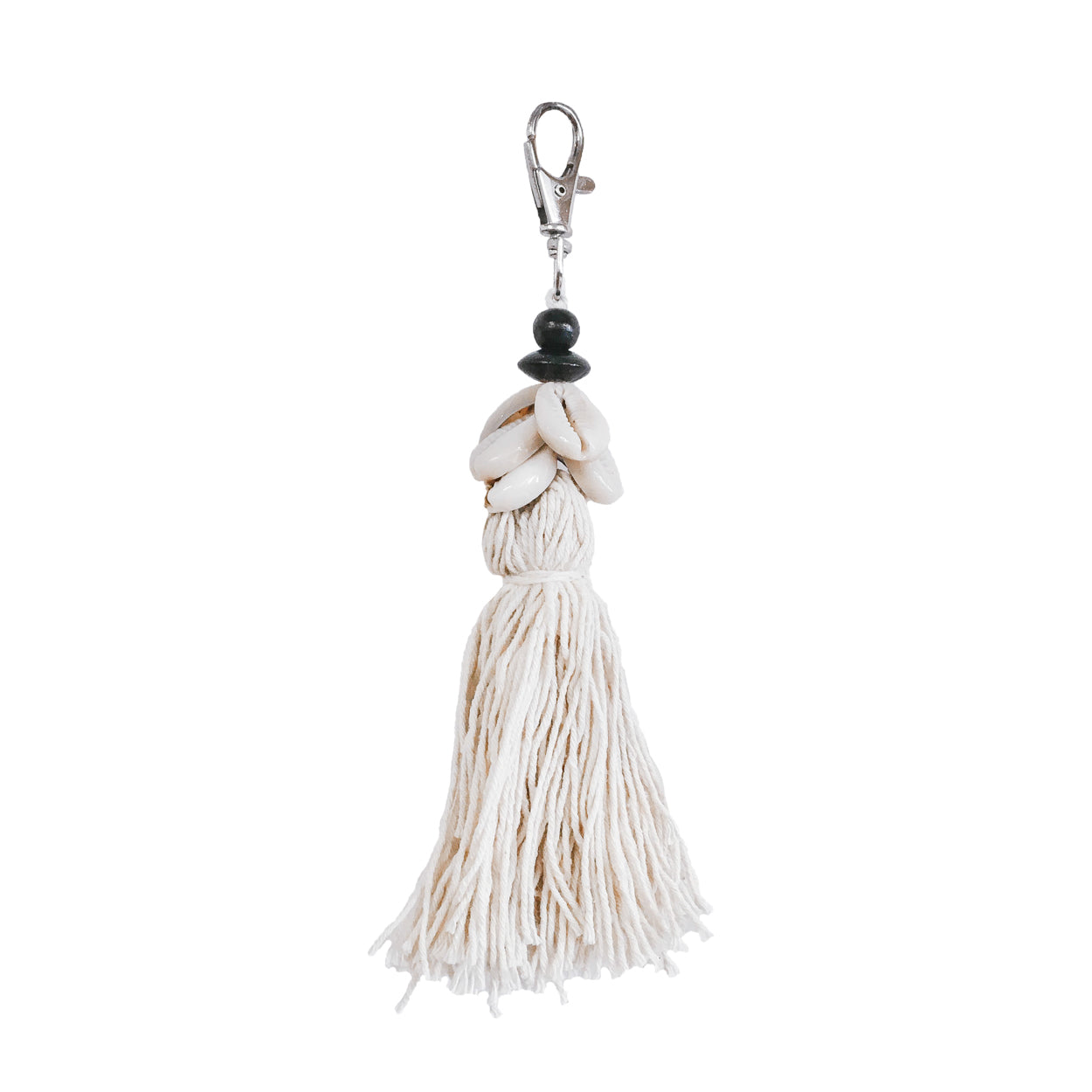 Bazar Bizar De Cowrie Tassel Sleutelhanger - Wit