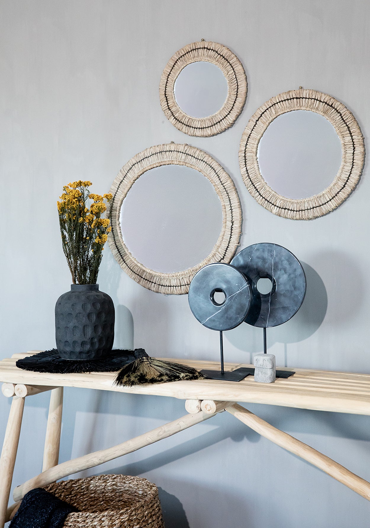 Bazar Bizar De Marmeren Disc op Stand - Zwart - M