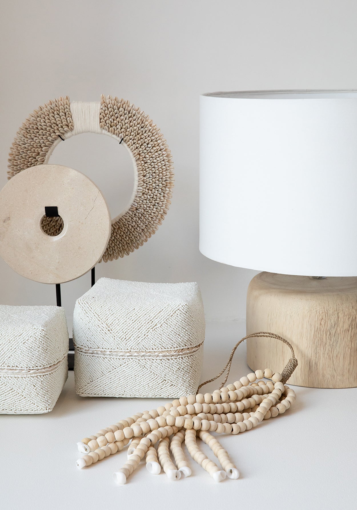 Bazar Bizar De Marmeren Disc op Stand - Wit - M
