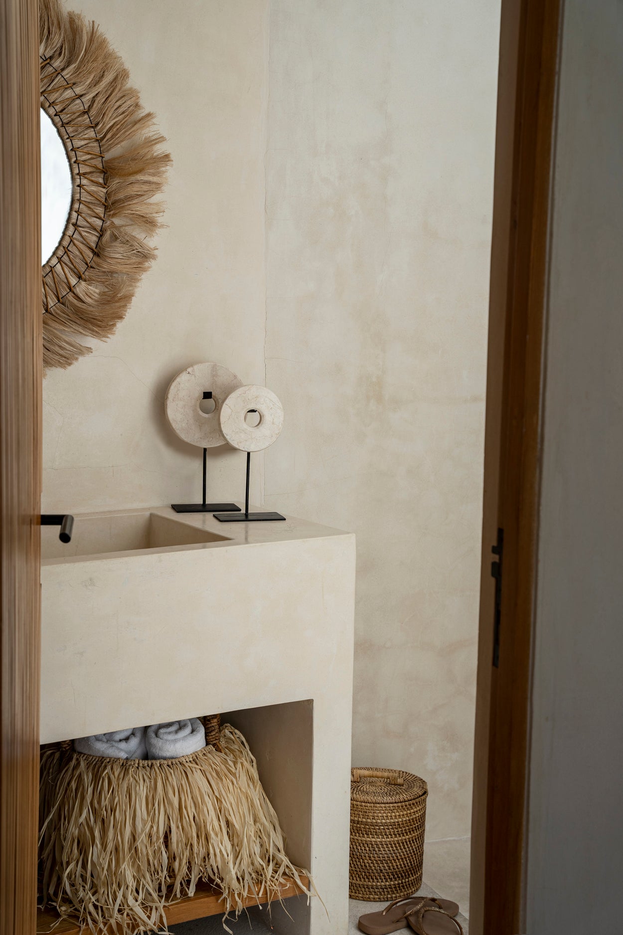 Bazar Bizar De Marmeren Disc op Stand - Wit - S