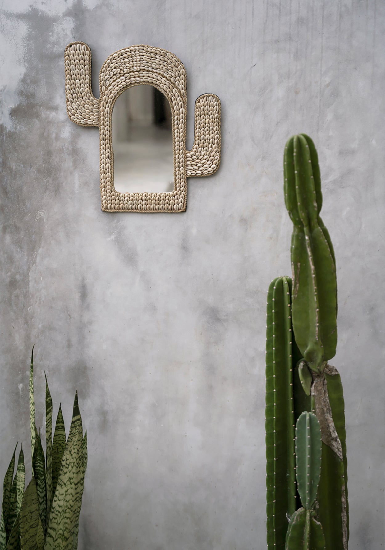 Bazar Bizar De Cactus Shell Spiegel - Wit