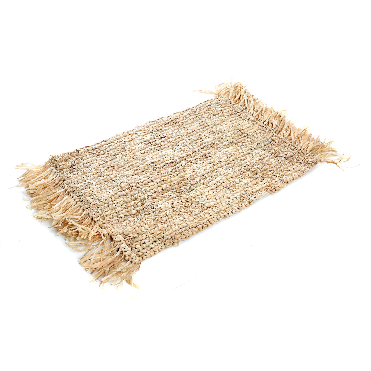 Bazar Bizar De Fringe Raffia Placemat Rechthoekig - Naturel