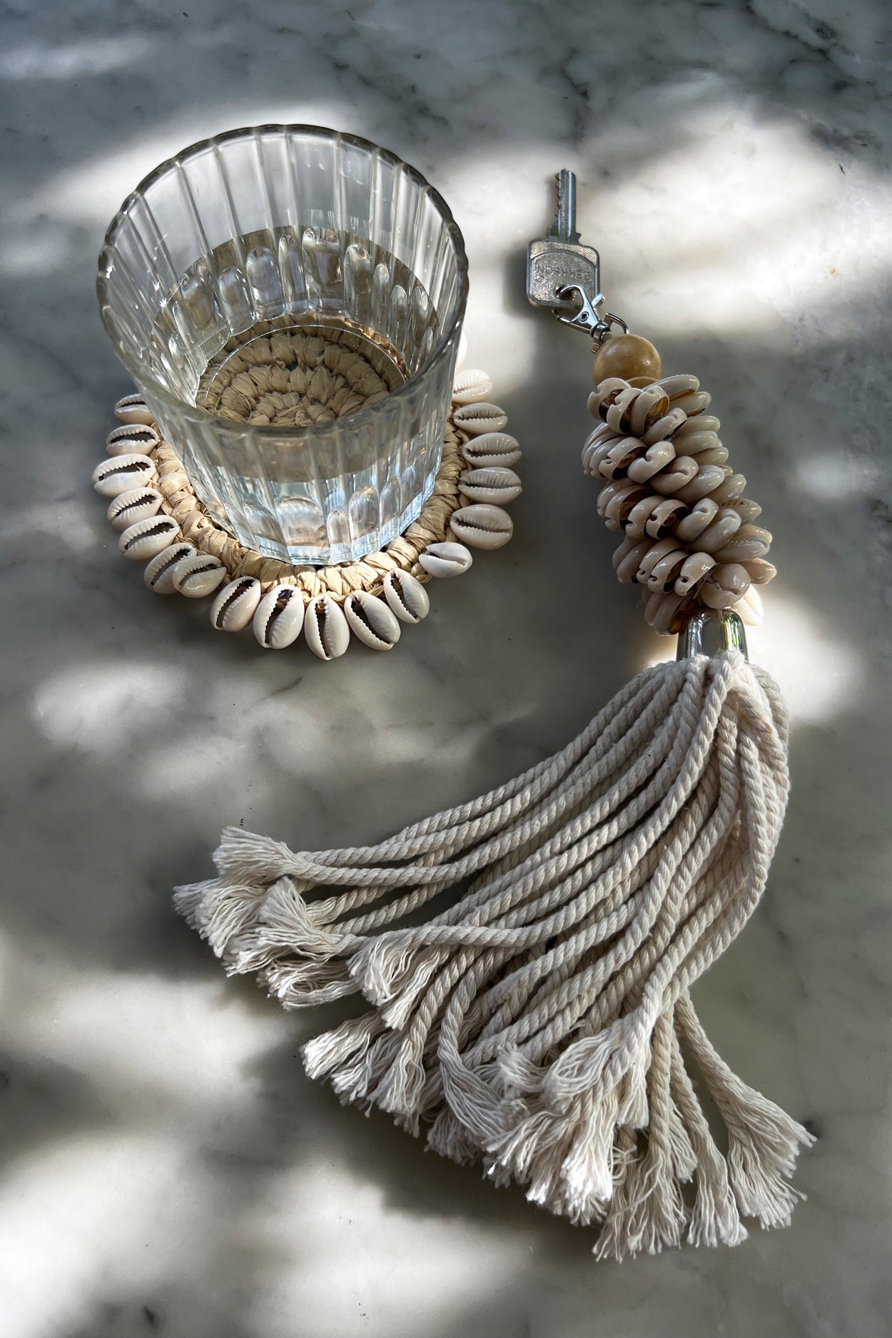 Bazar Bizar De Raffia Shell Onderzetter - Naturel