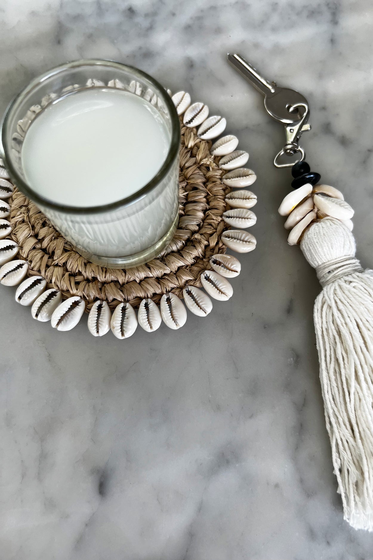 Bazar Bizar De Raffia Shell Onderzetter - Naturel
