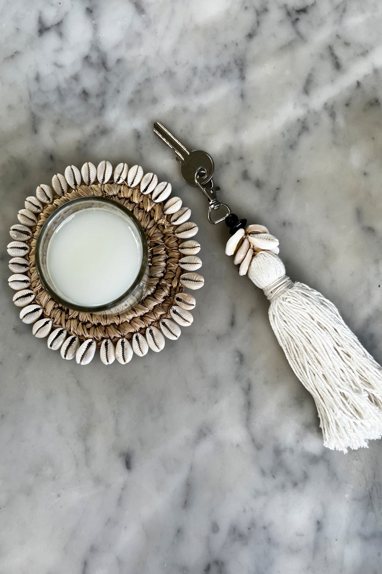 Bazar Bizar De Raffia Shell Onderzetter - Naturel