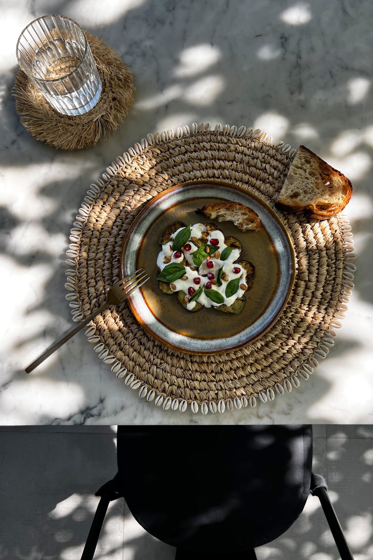 Bazar Bizar De Raffia Shell Placemat - Naturel