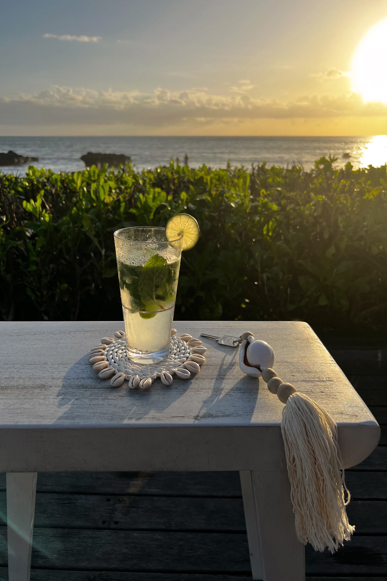 Bazar Bizar De Seagrass Shell Onderzetter - Wit