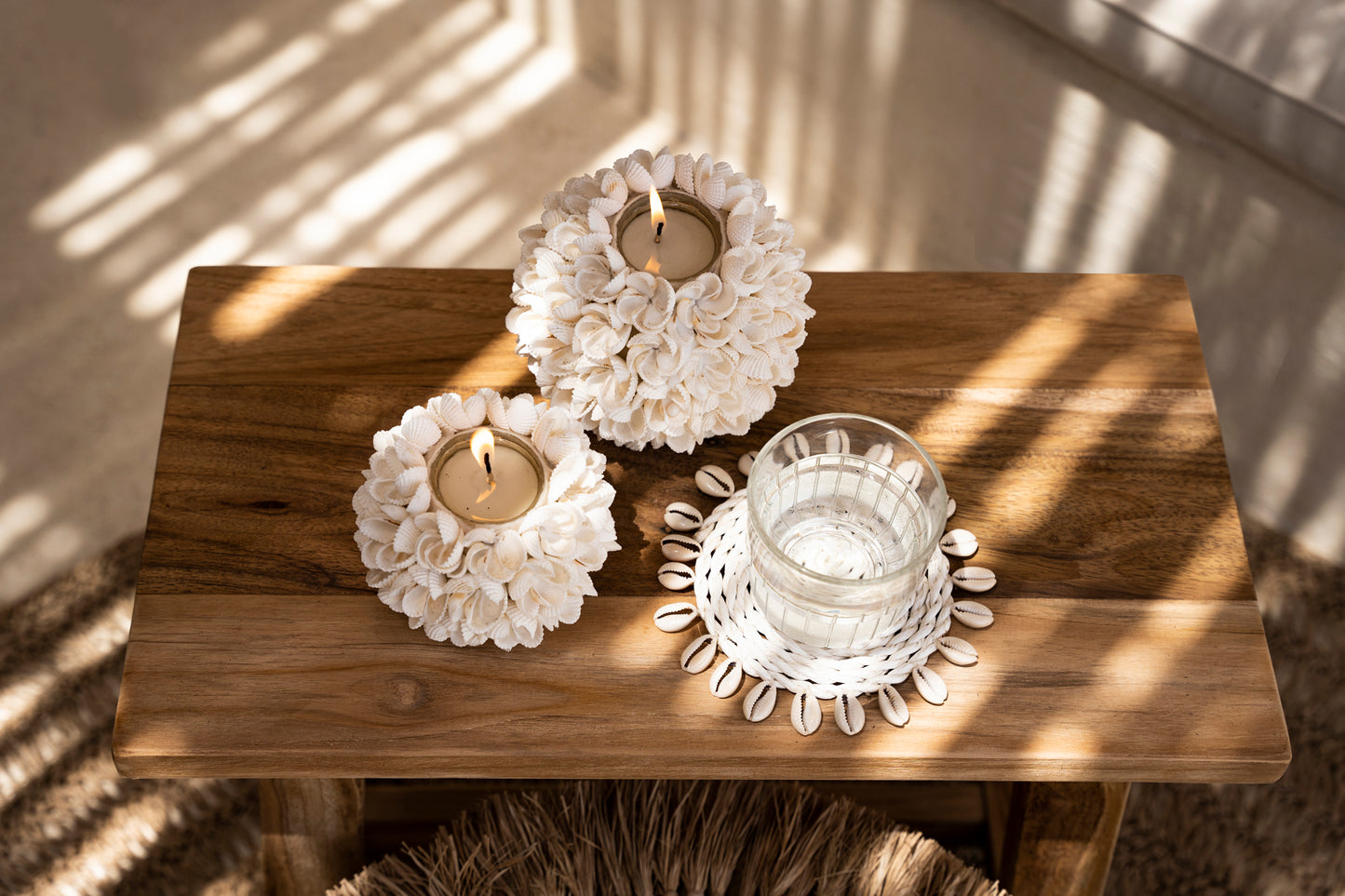 Bazar Bizar De Seagrass Shell Onderzetter - Wit