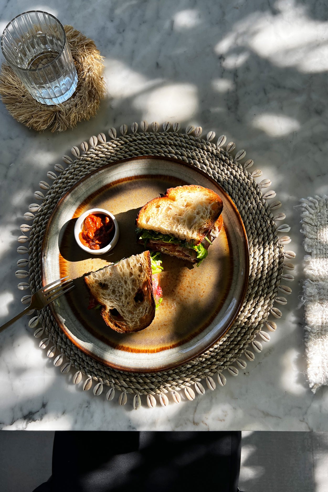 Bazar Bizar De Seagrass Shell Placemat - Naturel