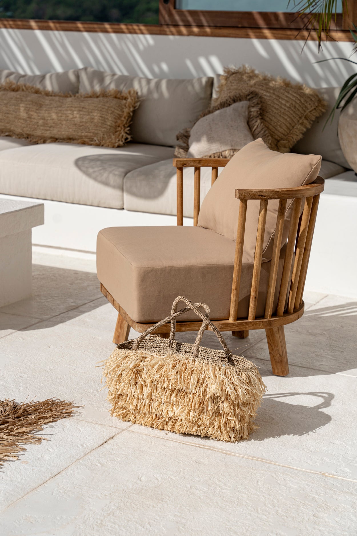 De Raffia Bahamas Mand - Naturel