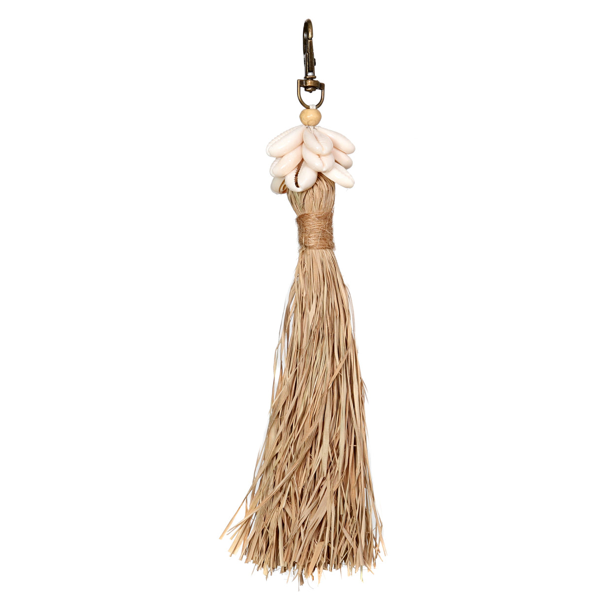 Bazar Bizar De Raffia Cowrie Shell Sleutelhanger