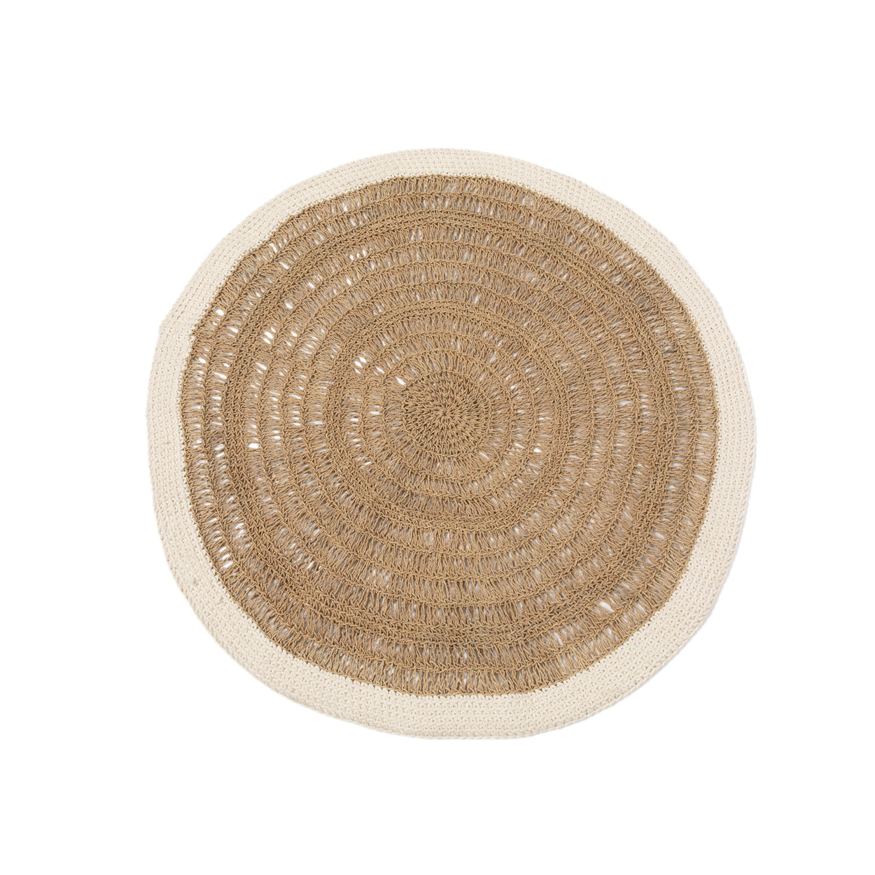 Bazar Bizar Het Seagrass & Katoen Rond Tapijt - Naturel Wit - 100
