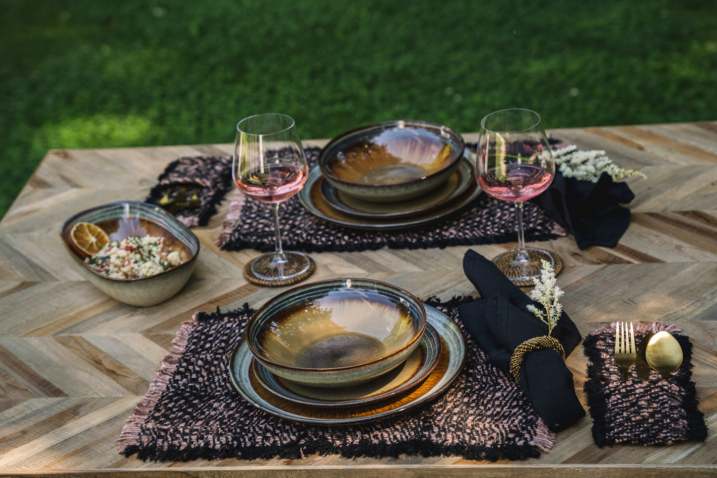 Bazar Bizar De Oh My Gee Placemat - Zwart Koper - Set van 4