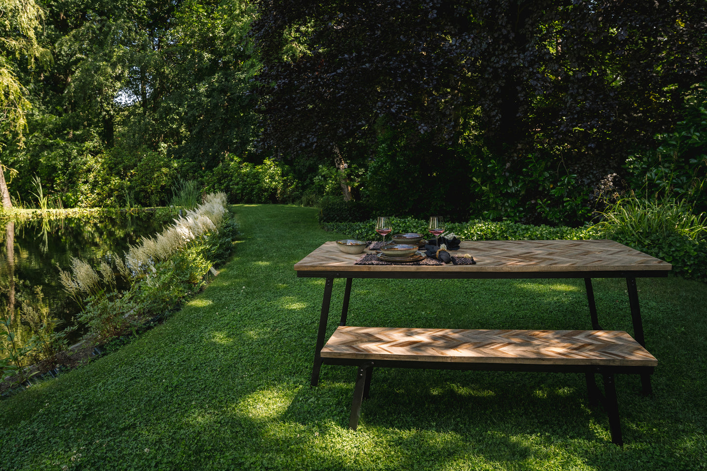 Bazar Bizar De Visgraat Markttafel - Naturel - 200cm