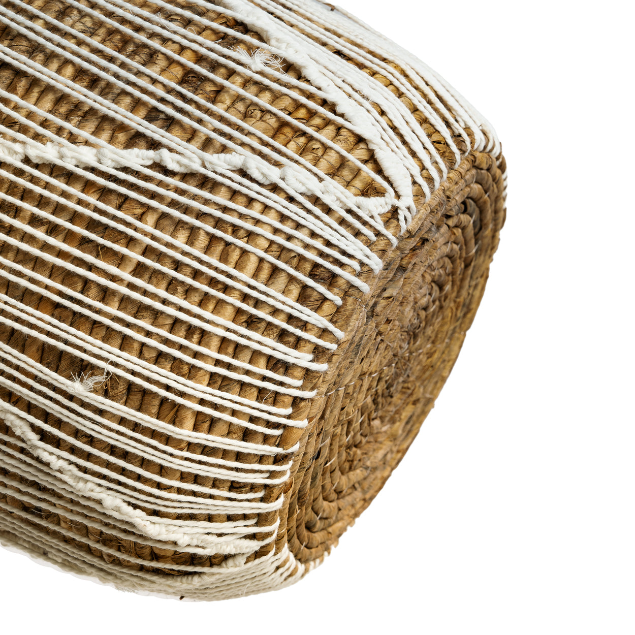 Bazar Bizar De Straight Stitched Macrame Mand - Naturel Wit - S