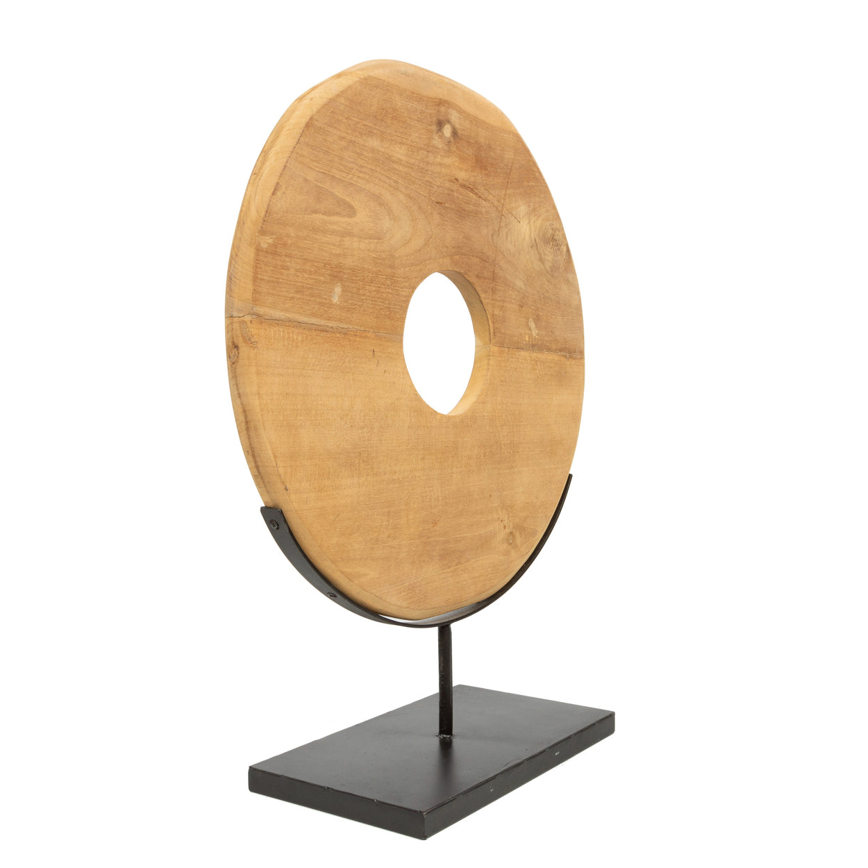 Bazar Bizar De Teak Disc op Stand - L