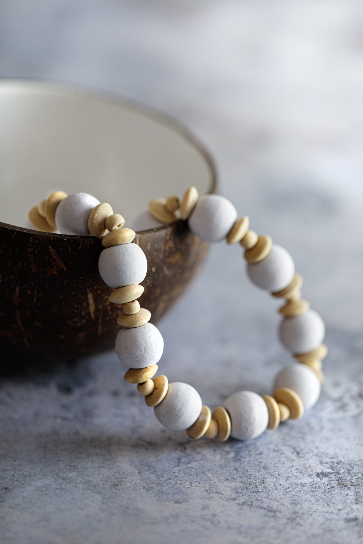 Bazar Bizar De Canggu Halsketting - Naturel Wit