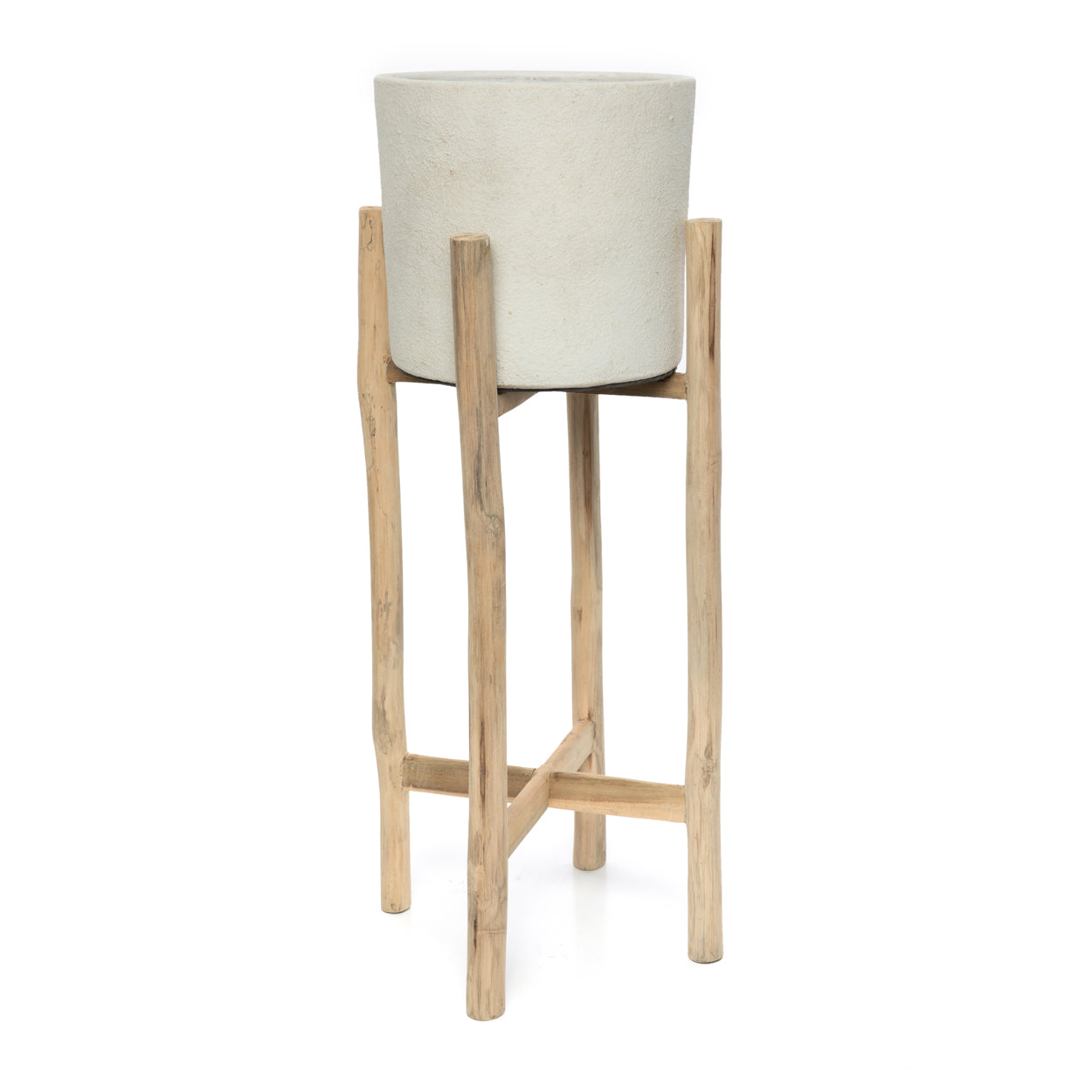 Bazar Bizar De Chalk Hoge Plantenbak - Beton Naturel - L
