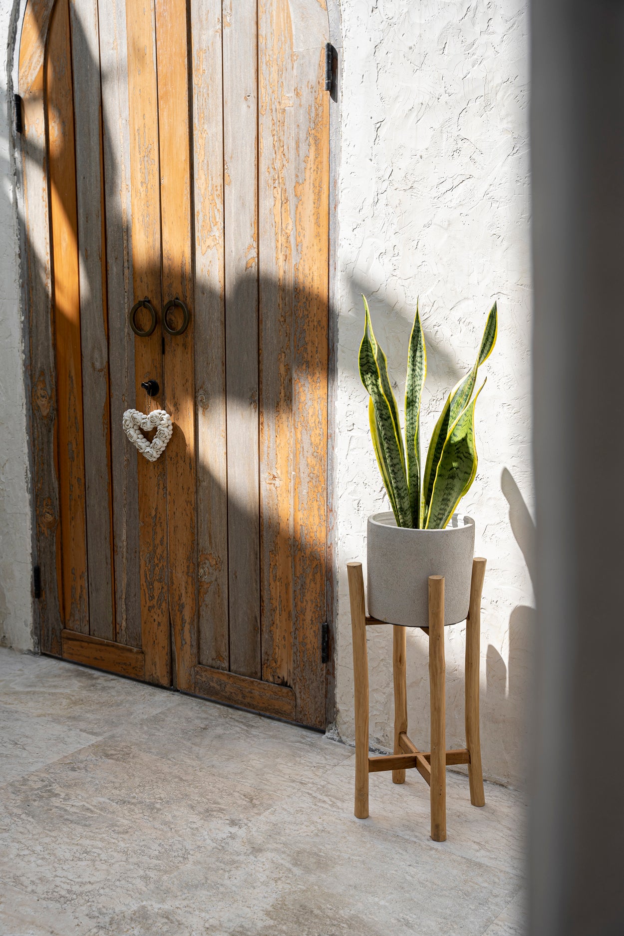 Bazar Bizar De Chalk Hoge Plantenbak - Beton Naturel - L