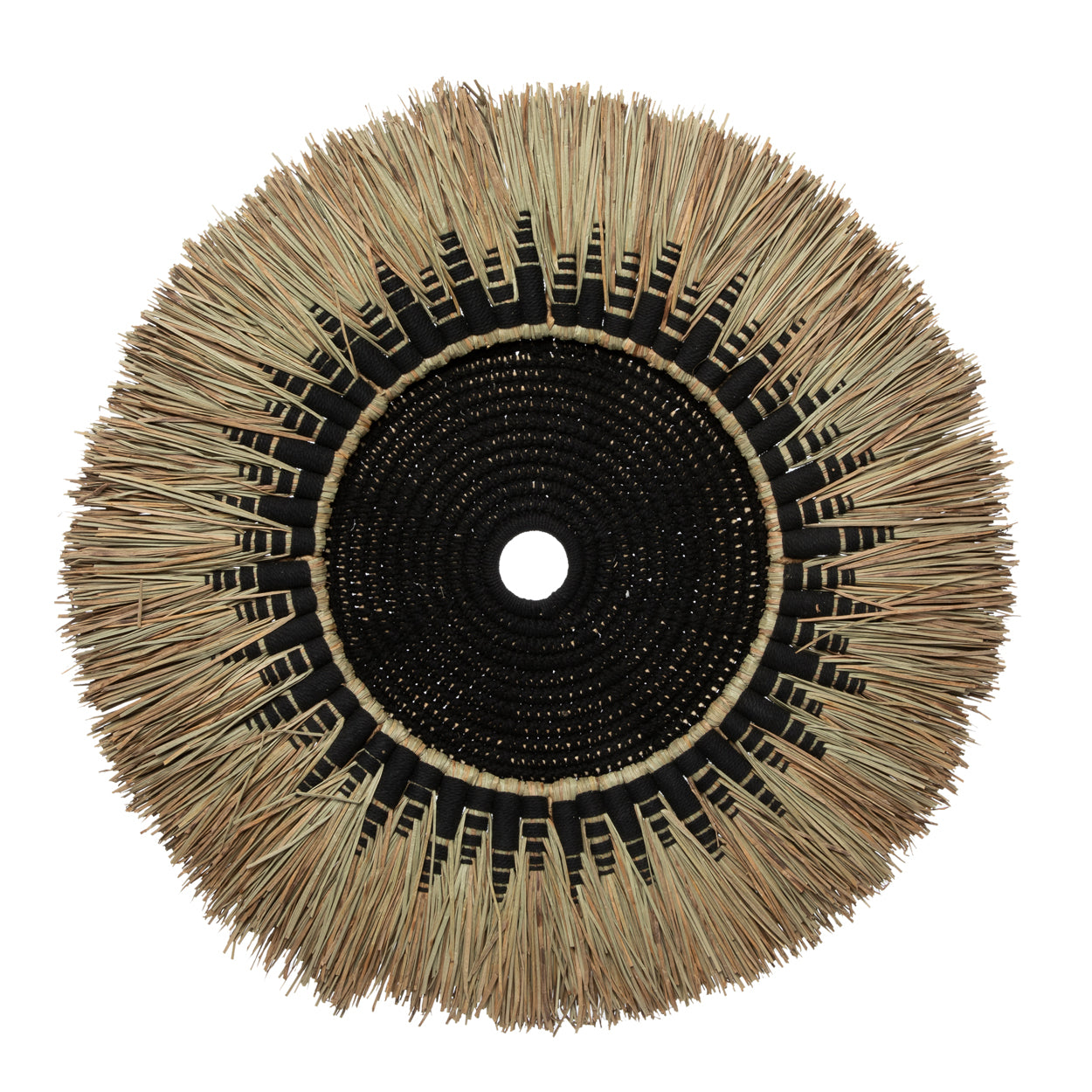 Bazar Bizar De Raffia Macrame Muurdecoratie - Naturel Zwart