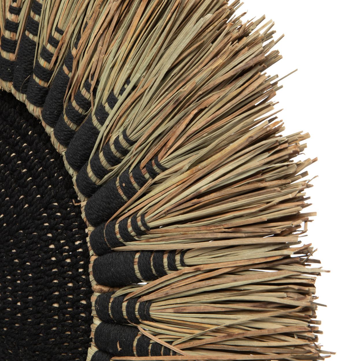 Bazar Bizar De Raffia Macrame Muurdecoratie - Naturel Zwart