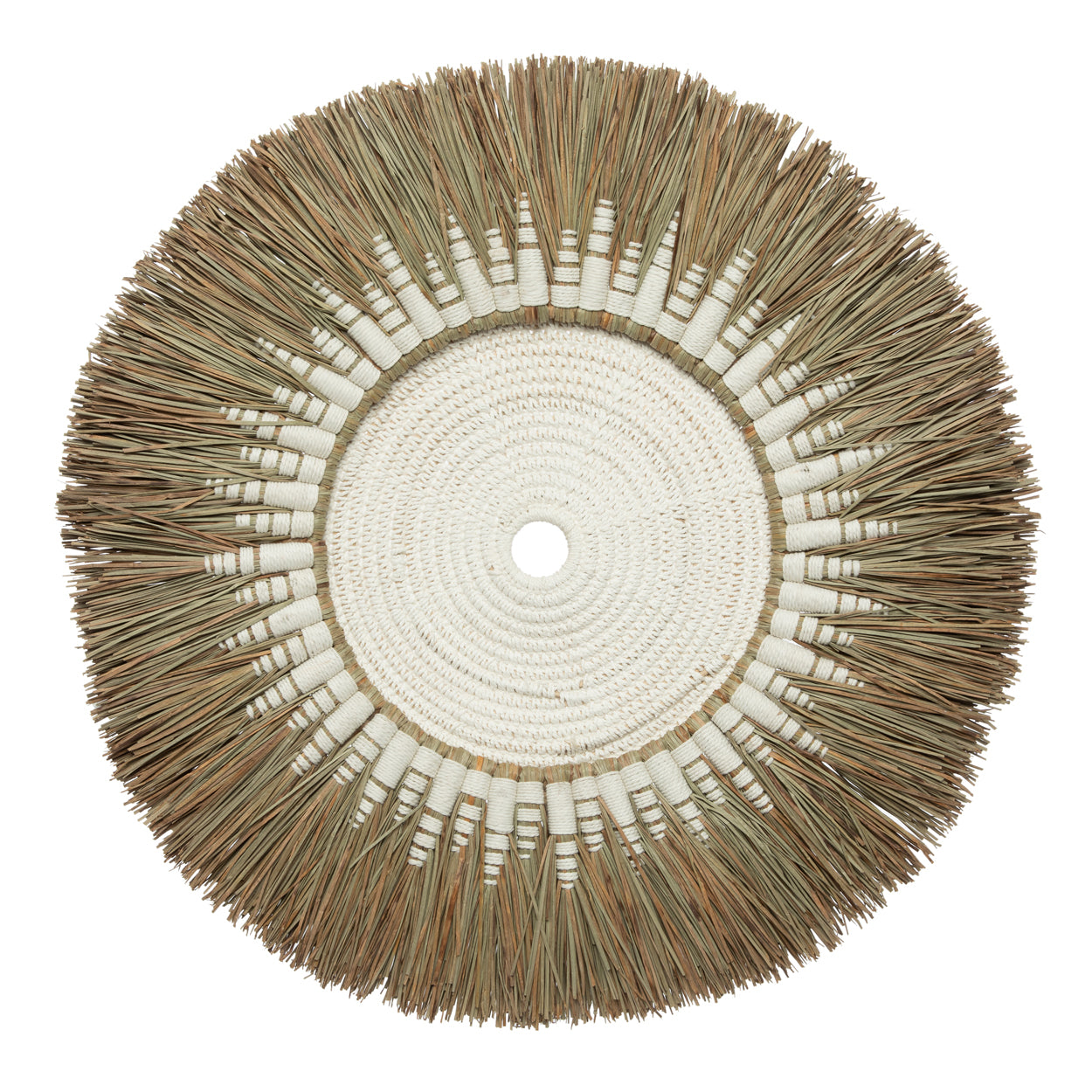 Bazar Bizar De Raffia Macrame Muurdecoratie - Naturel Wit