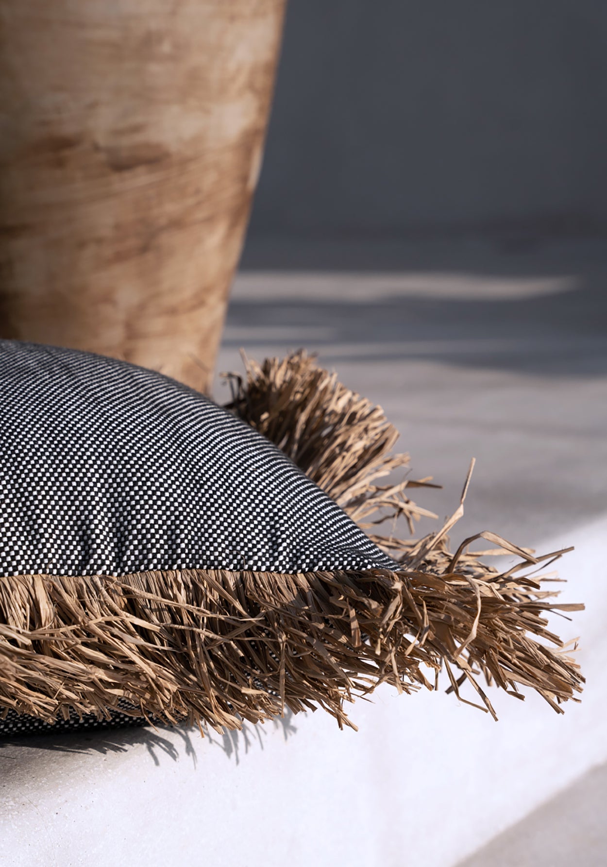 Bazar Bizar De Cotton Bonita Kussenhoes - Zwart Naturel - 40x40