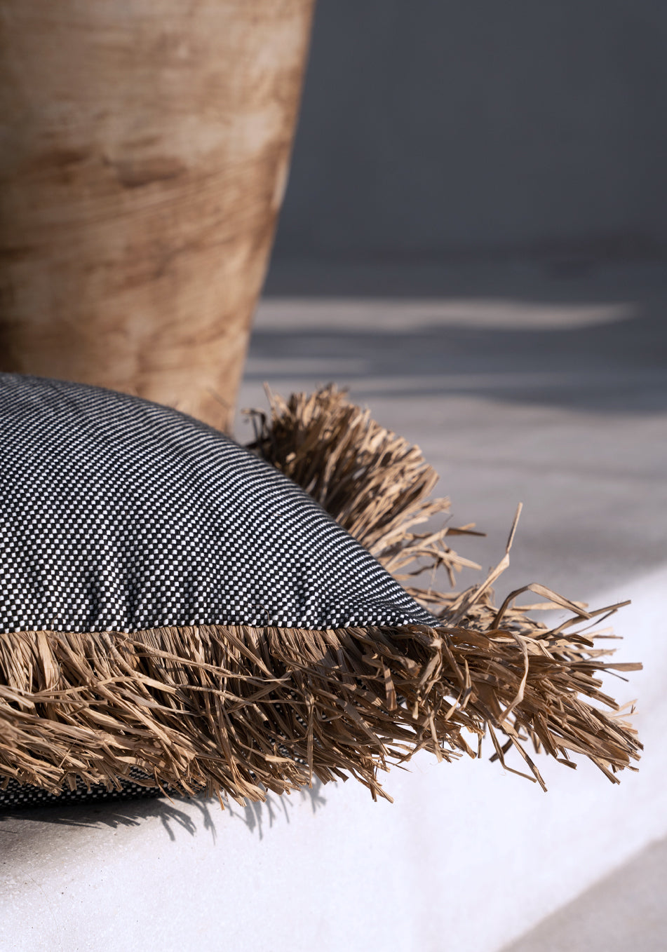 Bazar Bizar De Cotton Bonita Kussenhoes - Zwart Naturel - 60x60