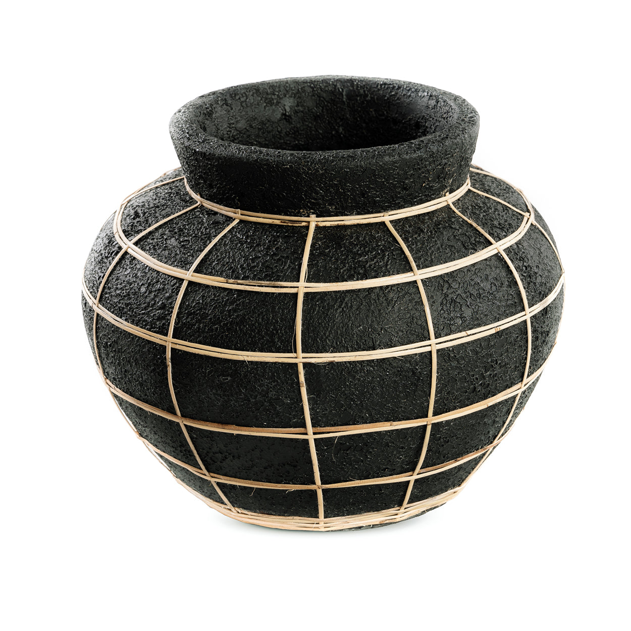 Bazar Bizar - De Belly Vaas - Zwart Naturel - M