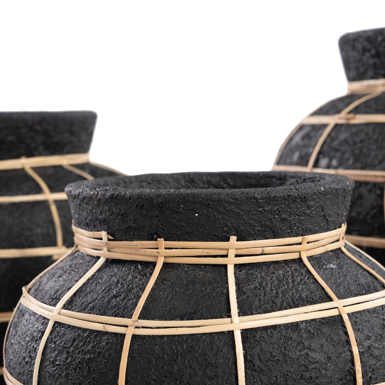 Bazar Bizar - De Belly Vaas - Zwart Naturel - M