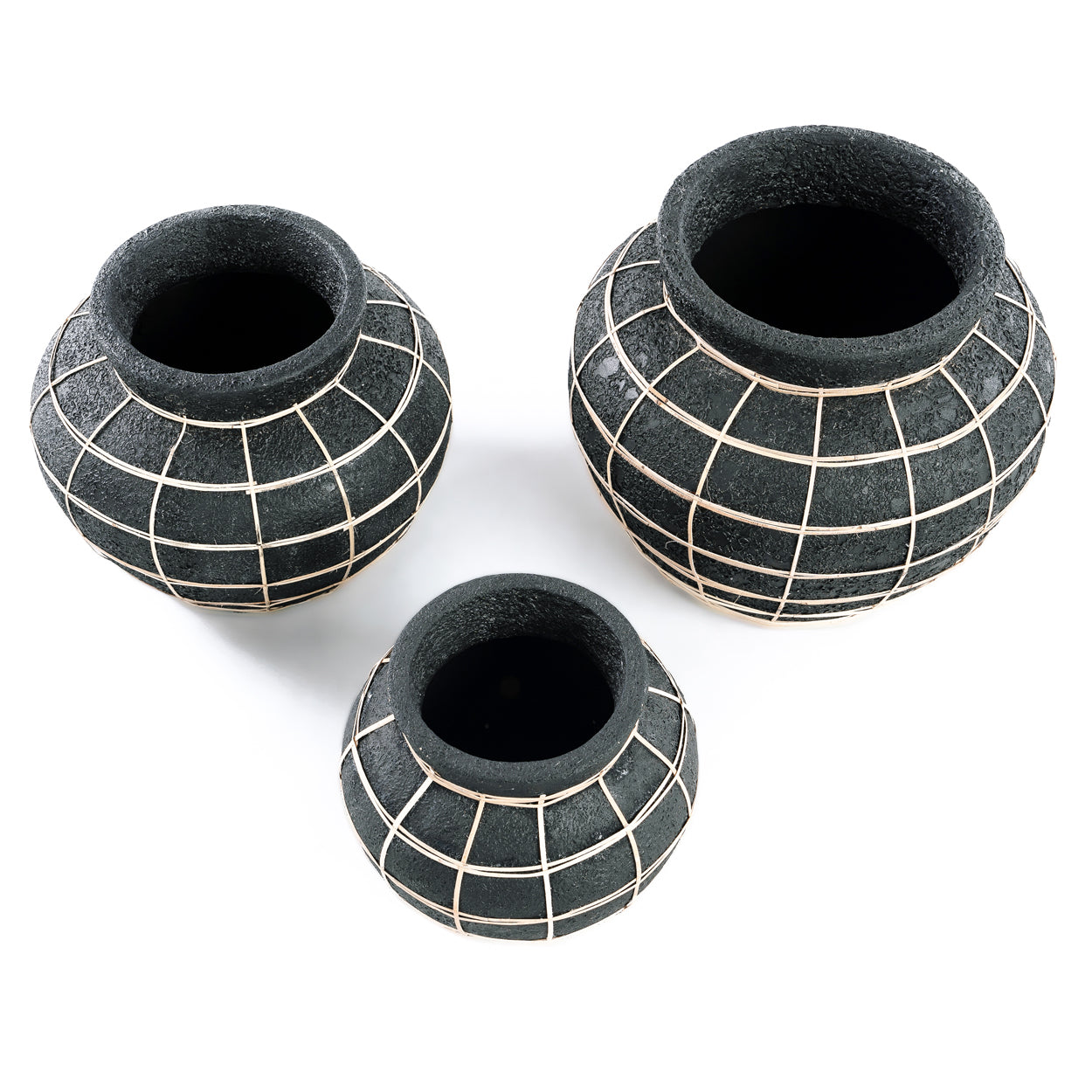 Bazar Bizar - De Belly Vaas - Zwart Naturel - M