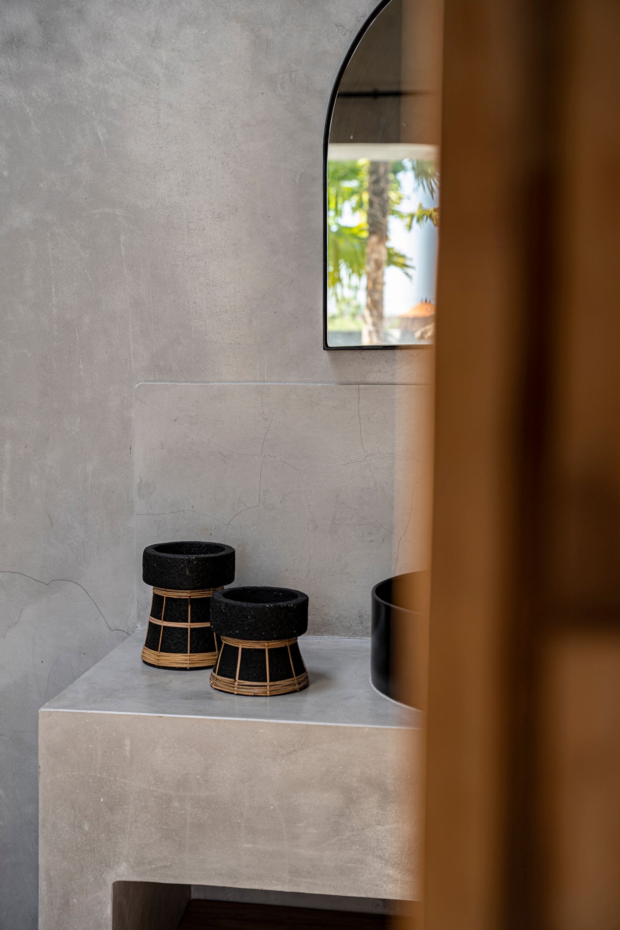 Bazar Bizar De Serene Kaarsenhouder - Zwart Naturel - S