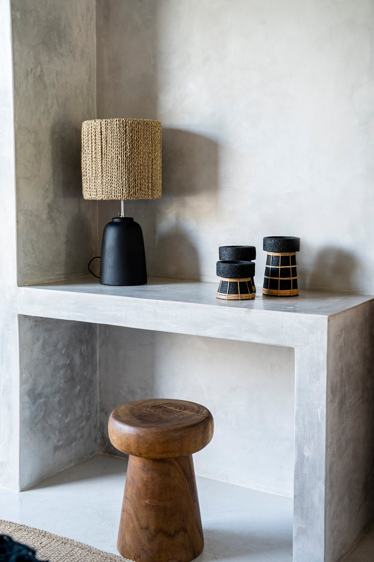Bazar Bizar De Serene Kaarsenhouder - Zwart Naturel - S