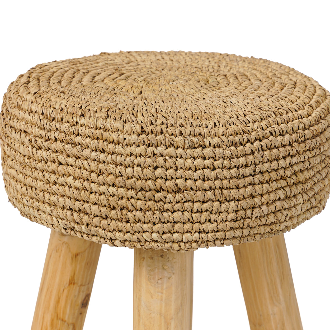Bazar Bizar Raffia Kruk - Naturel