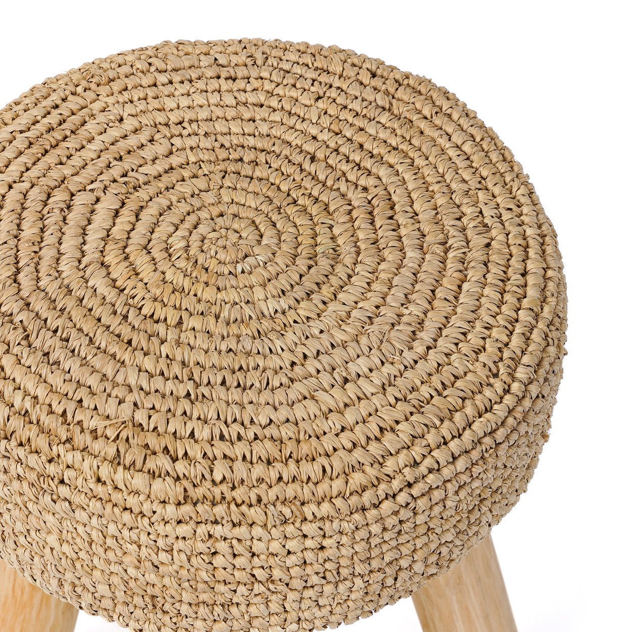 Bazar Bizar Raffia Kruk - Naturel