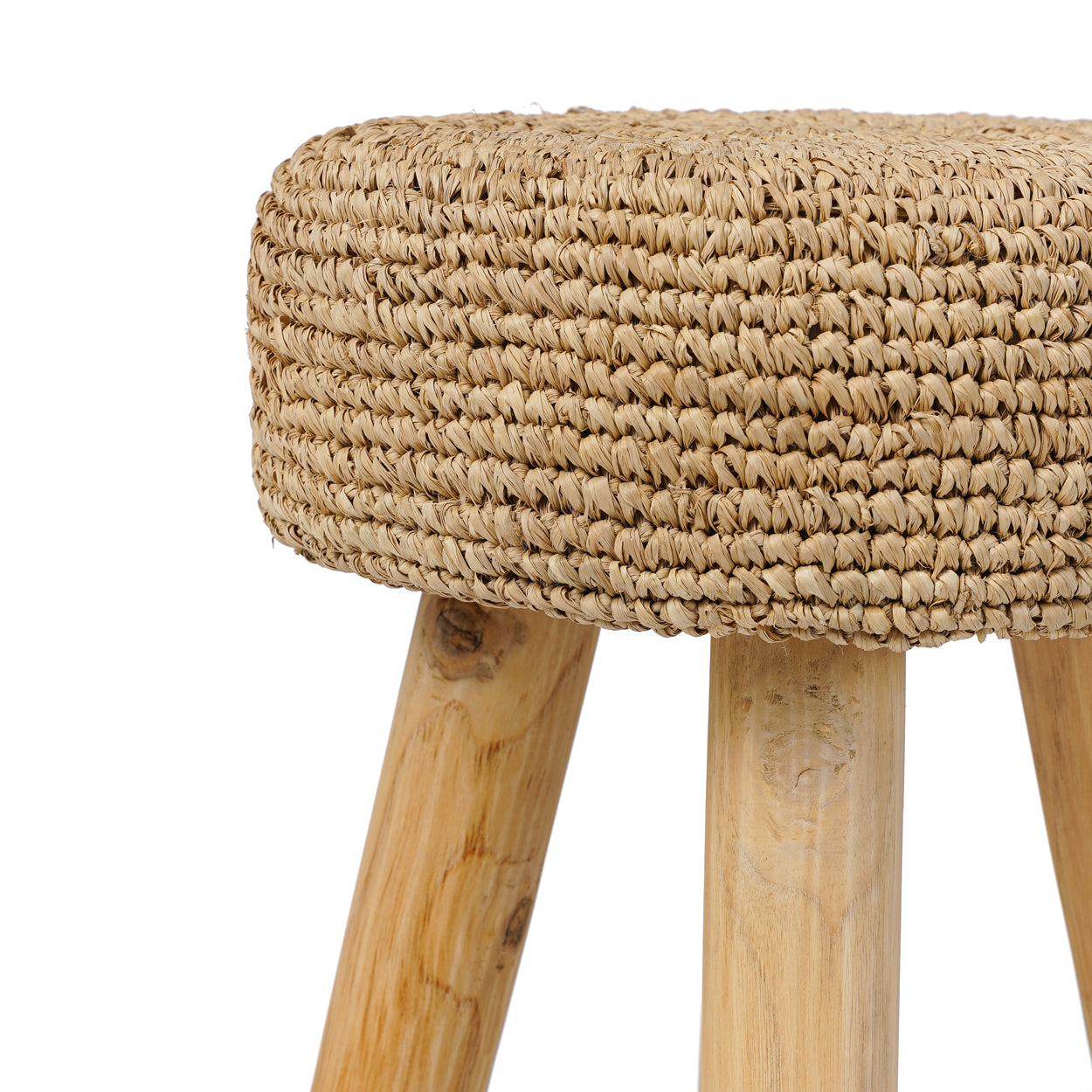 Bazar Bizar Raffia Kruk - Naturel