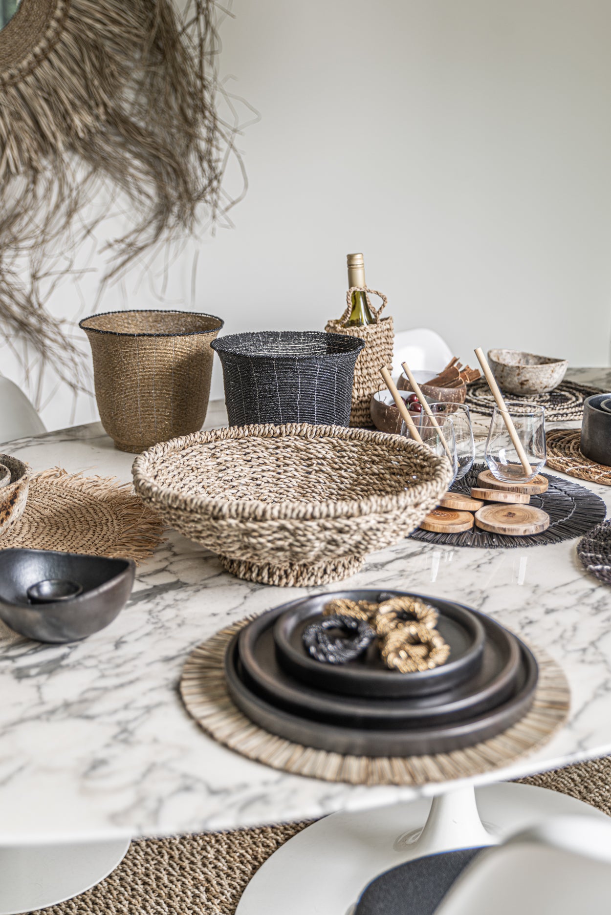 Bazar Bizar - De Alang Alang Placemat - Rond - Naturel
