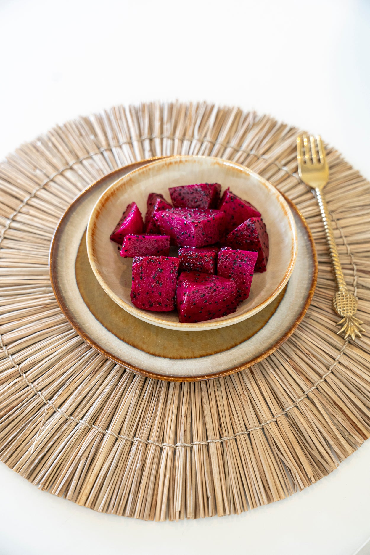 Bazar Bizar - De Alang Alang Placemat - Rond - Naturel