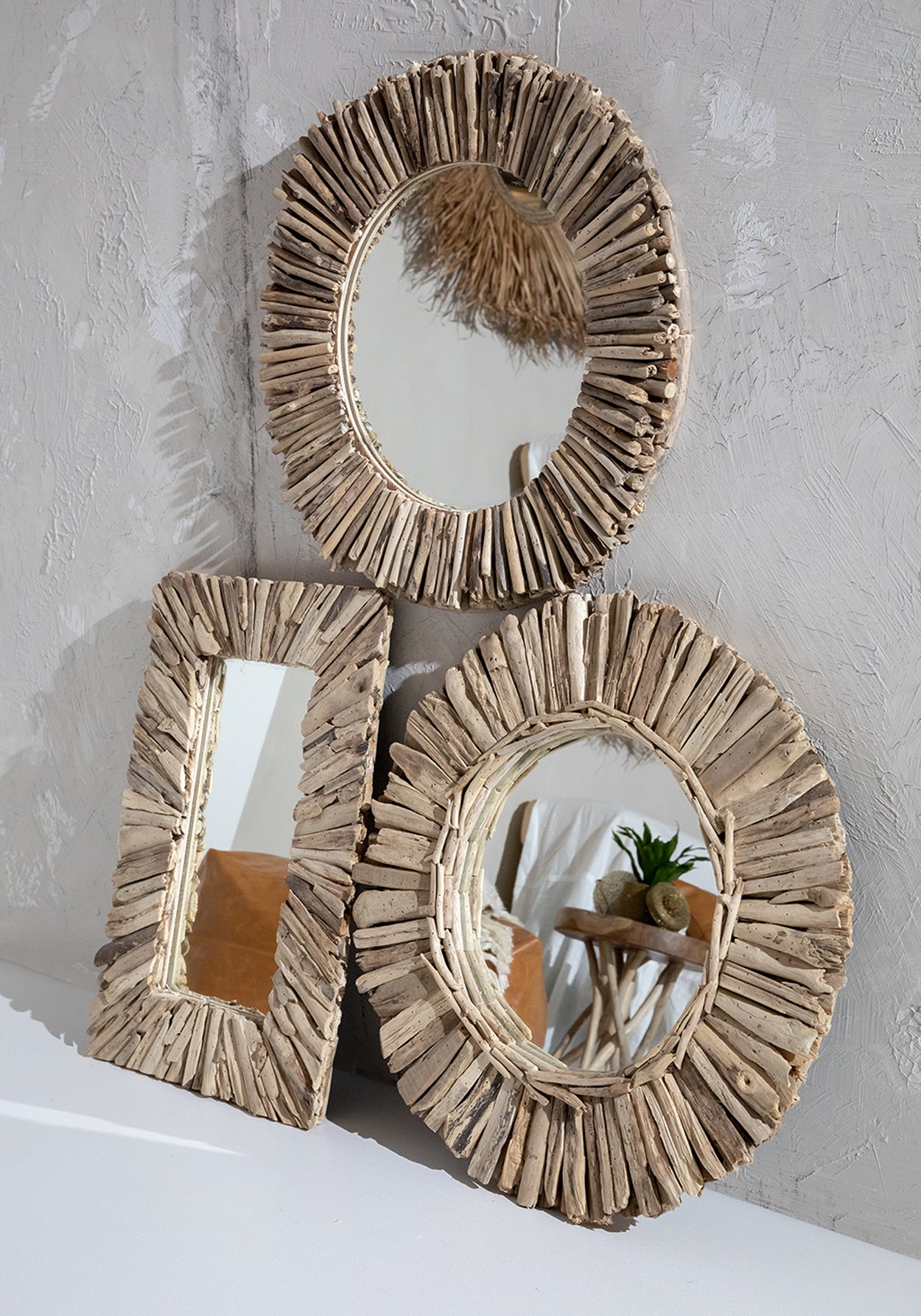 Bazar Bizar De Driftwood Crown Spiegel - Naturel - M