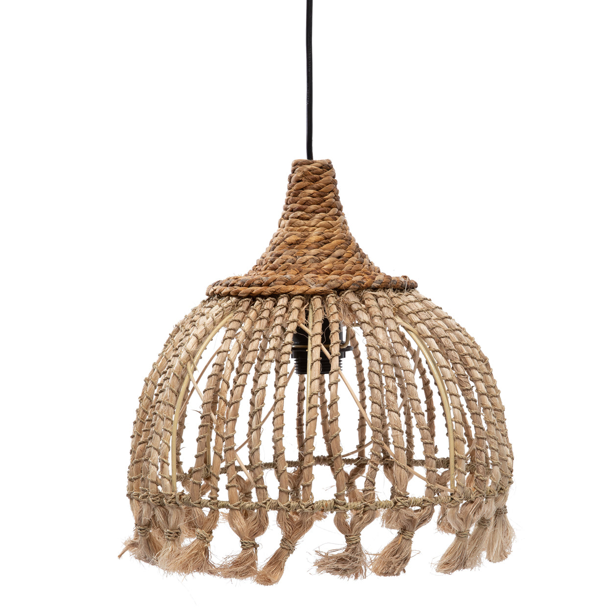 Bazar Bizar - De Abaca Tassel Hanglamp - Naturel - S