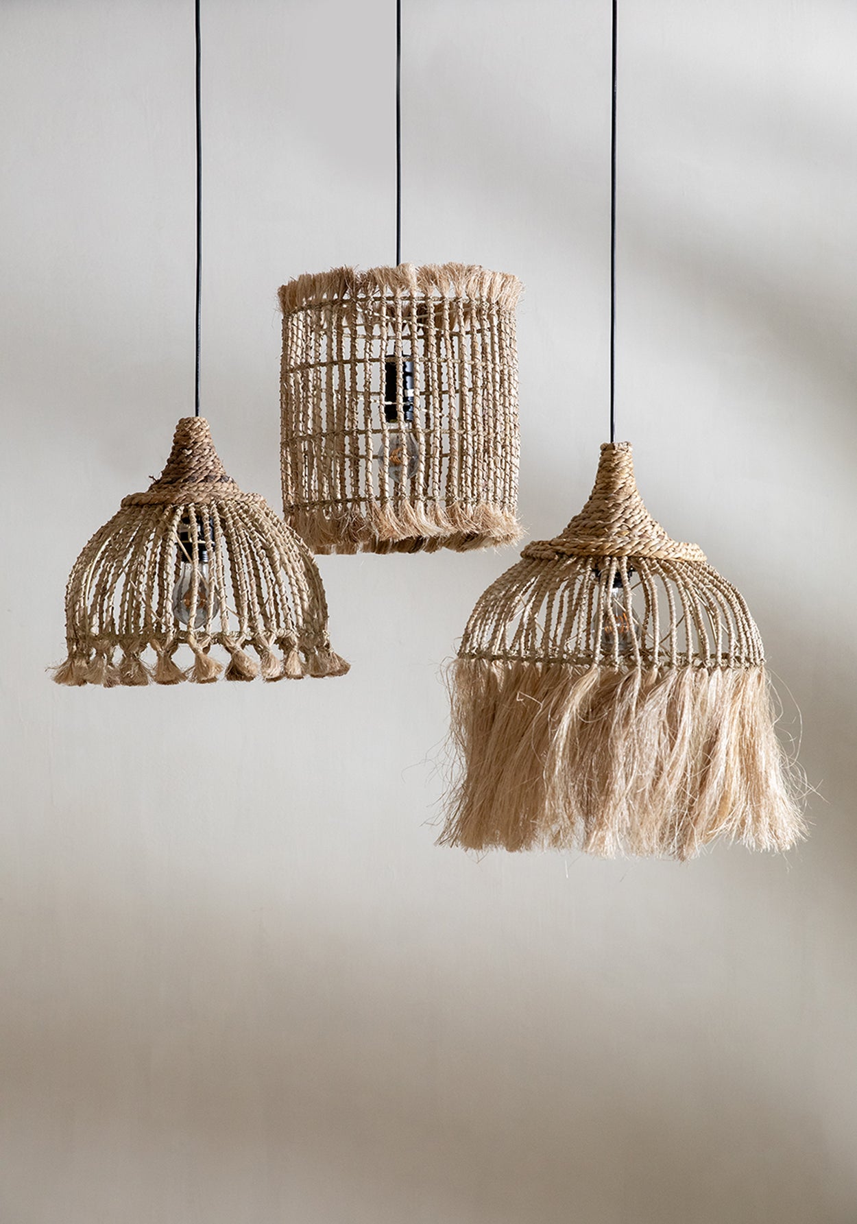 Bazar Bizar - De Abaca Tassel Hanglamp - Naturel - S