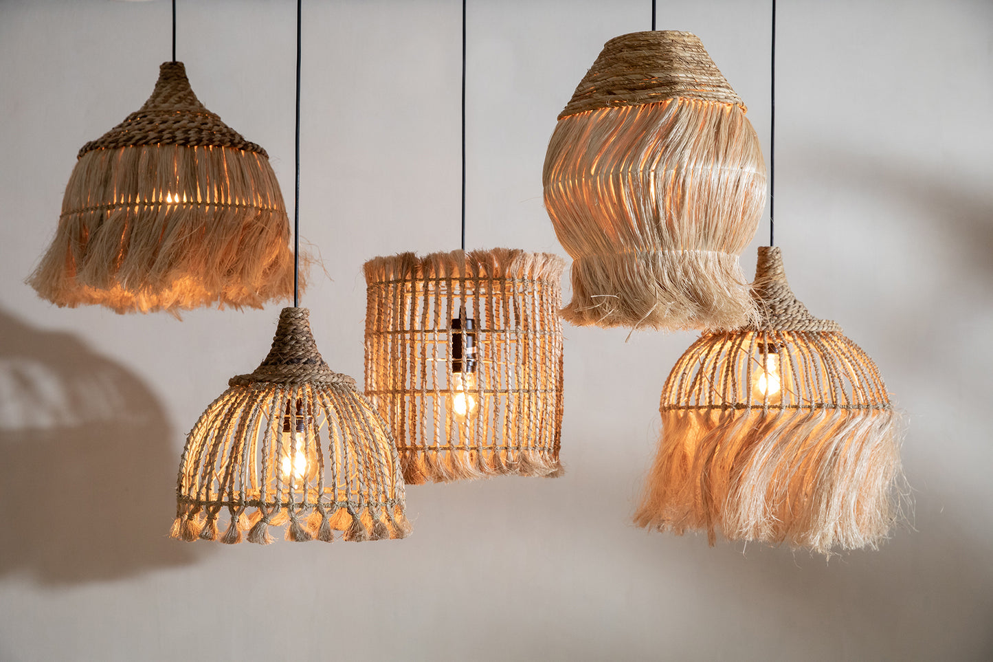 Bazar Bizar - De Abaca Tassel Hanglamp - Naturel - S