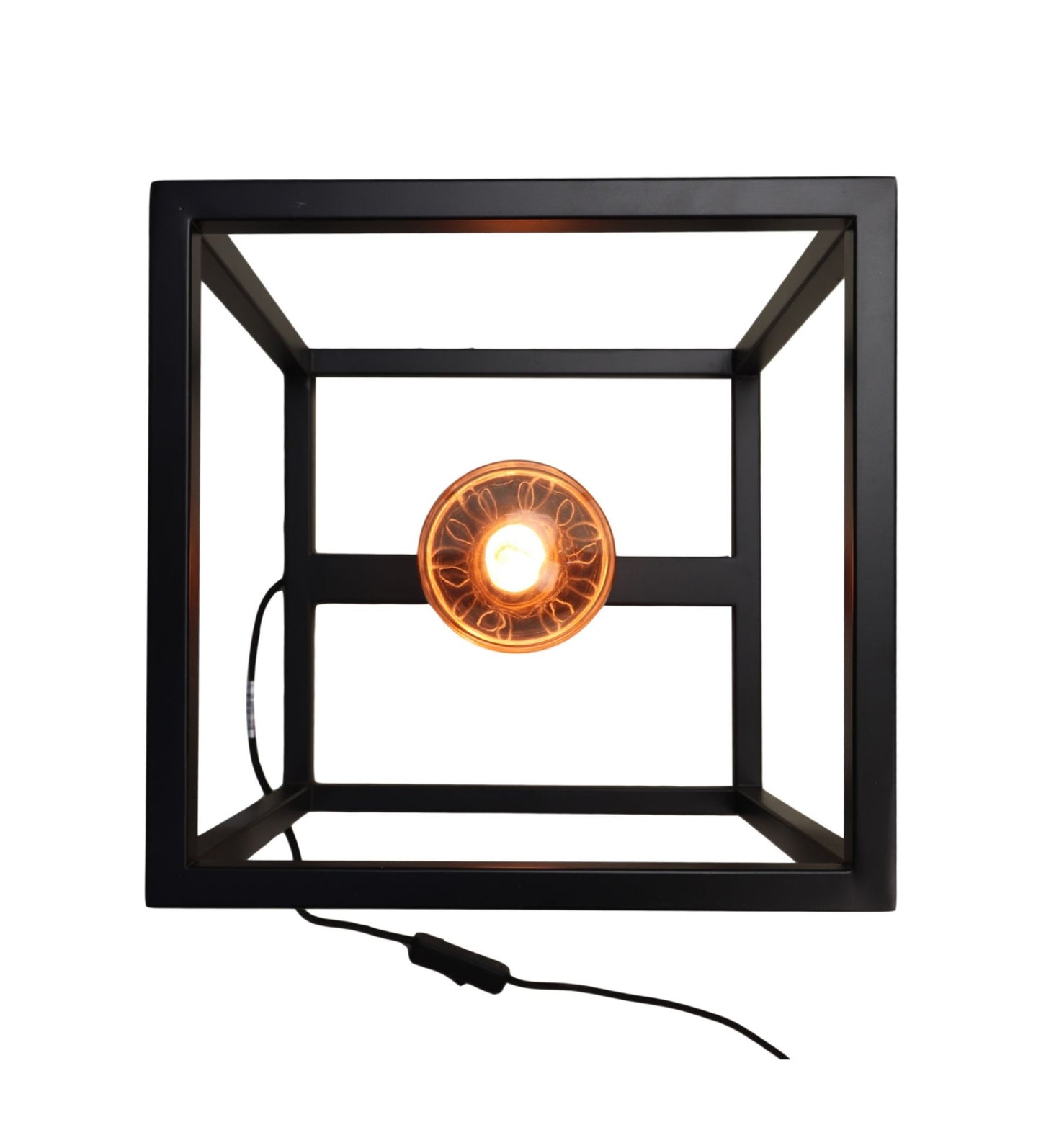 HSM Collection-Tafellamp Vierkant Fremont-26x26x26-Zwart-Metaal