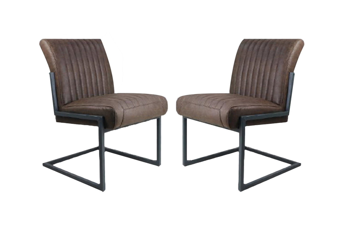 HSM Collection-Eetkamerstoel Texas S/2-55x50x85-Espresso/Zwart-Leder/Metaal