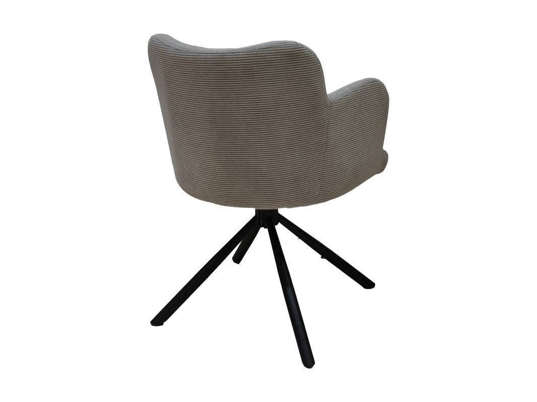 HSM Collection-Eetkamerstoel Bella S/2-56x60x82-Licht Grijs/Zwart-Stof/Metaal
