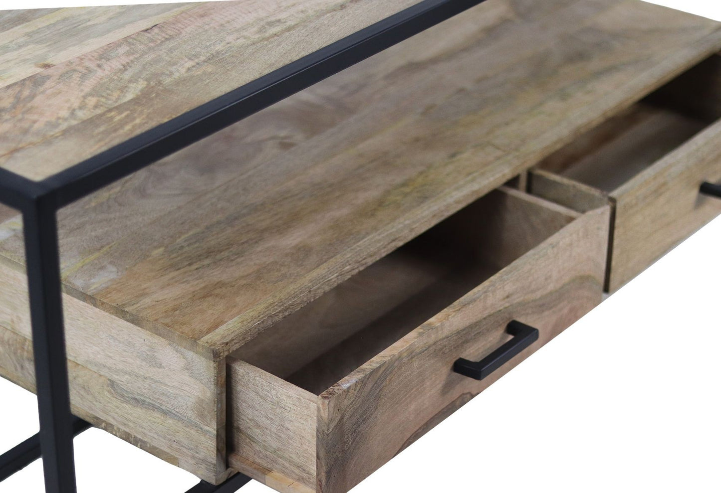 HSM Collection-Tv Meubel Blackwell 2 La-140x40x58-Naturel/Zwart-Mango/Metaal