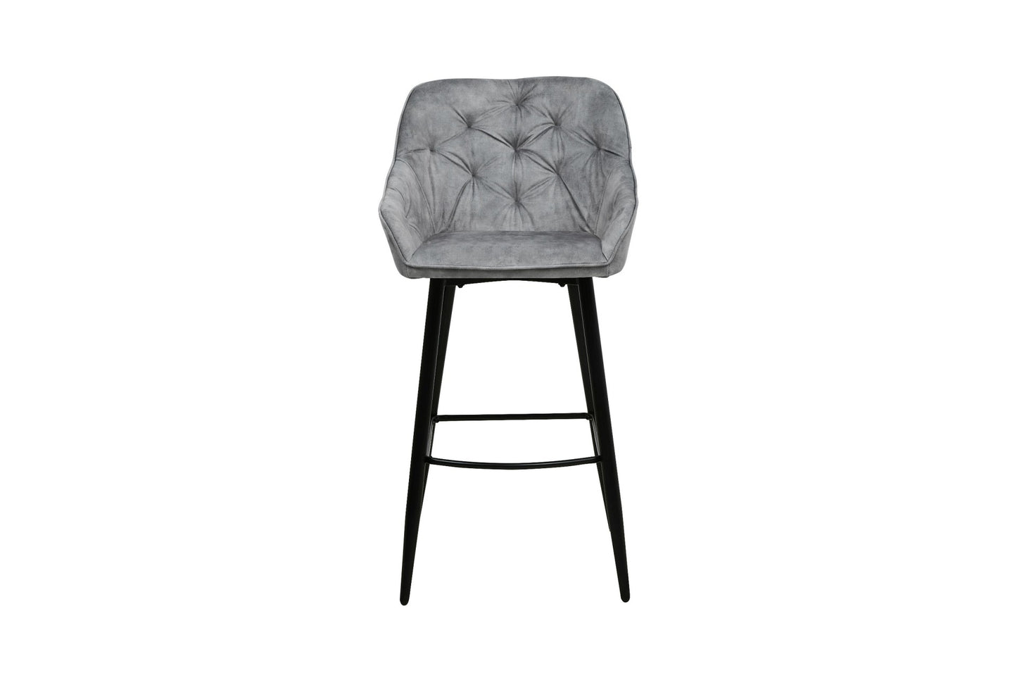 HSM Collection-Barkruk Liverpool S/3-56x61x107-Licht Grijs/Zwart-Stof/Metaal