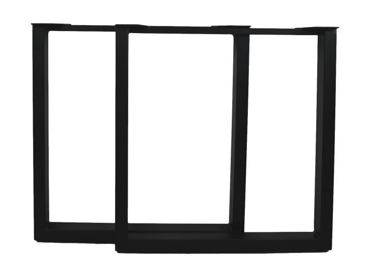 HSM Collection-Tafelpoot Model U S/2-70x8x72 (80x40 mm)-Zwart-Metaal